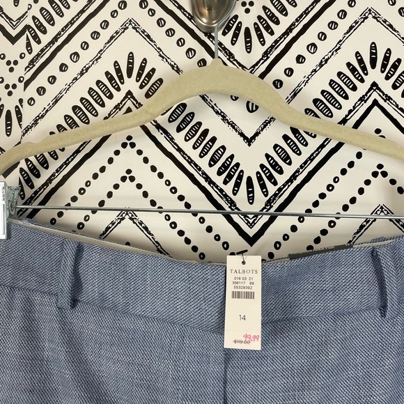NWOT Women Talbots Blue Chambray Mid Rise Straight Leg Hampshire Ankle Pants 14 - Picture 5 of 10